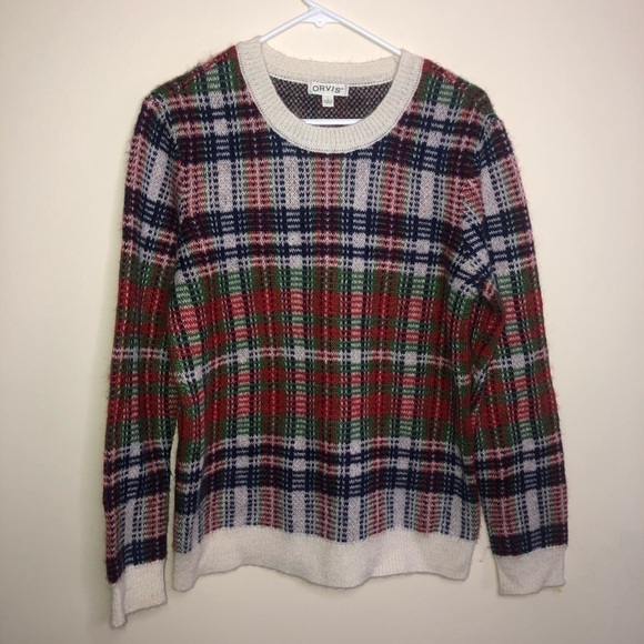 Orvis Women’s Plaid Crewneck Sweater Size Small - Picture 6 of 9